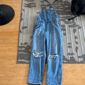 Abercrombie & Fitch Blue Denim Overalls